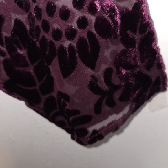 VTG Katy D Deep Purple Babydoll Velour Velvet Burnout Dress PLUS 18/20 Floral - Picture 5 of 16